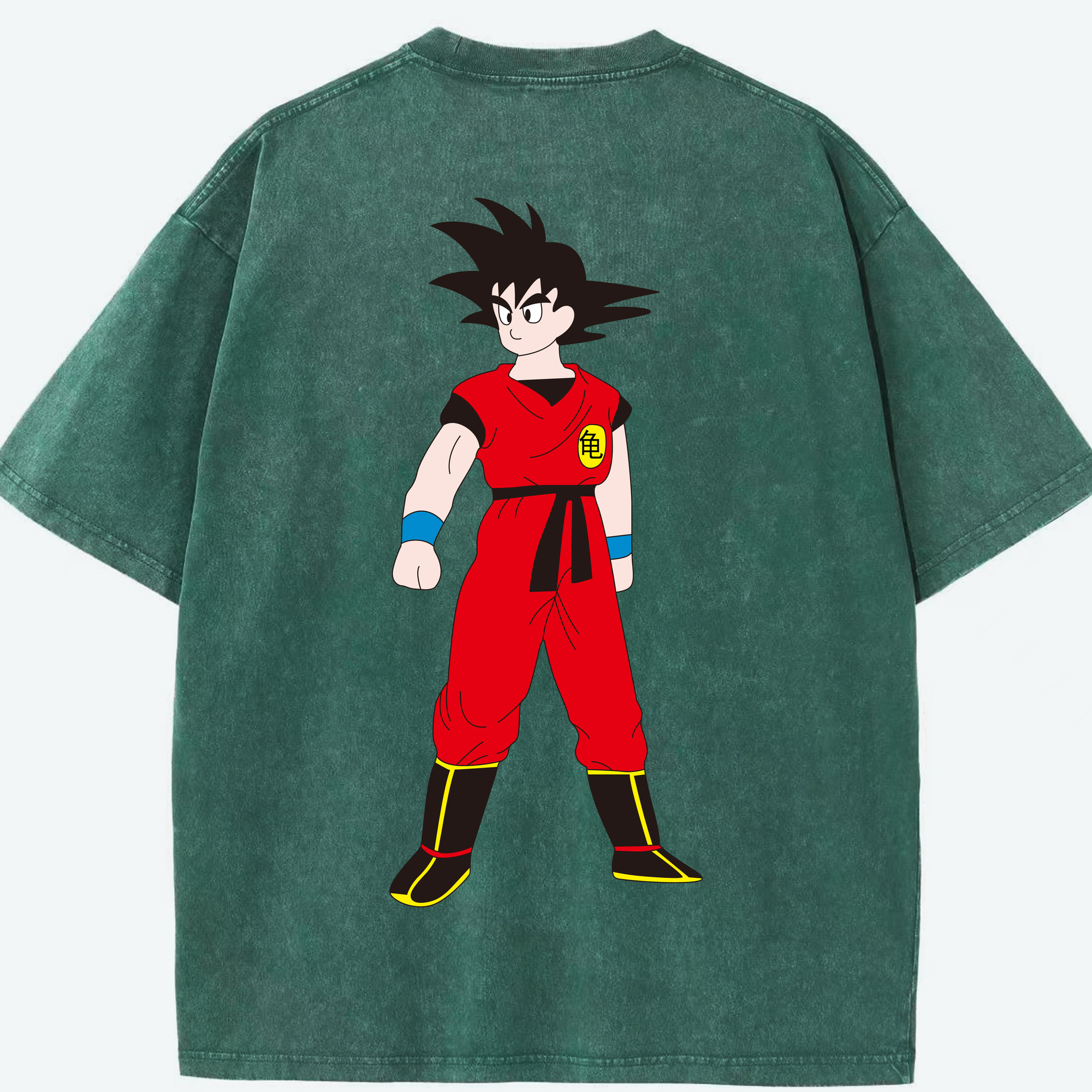 （画像用） ドラゴンボール 孫悟空（そん ごくう）Son Goku カカロット DRAGON BALL Kakarotto 綿100% ヴィンテージ風 半袖Tシャツ（背面プリント）